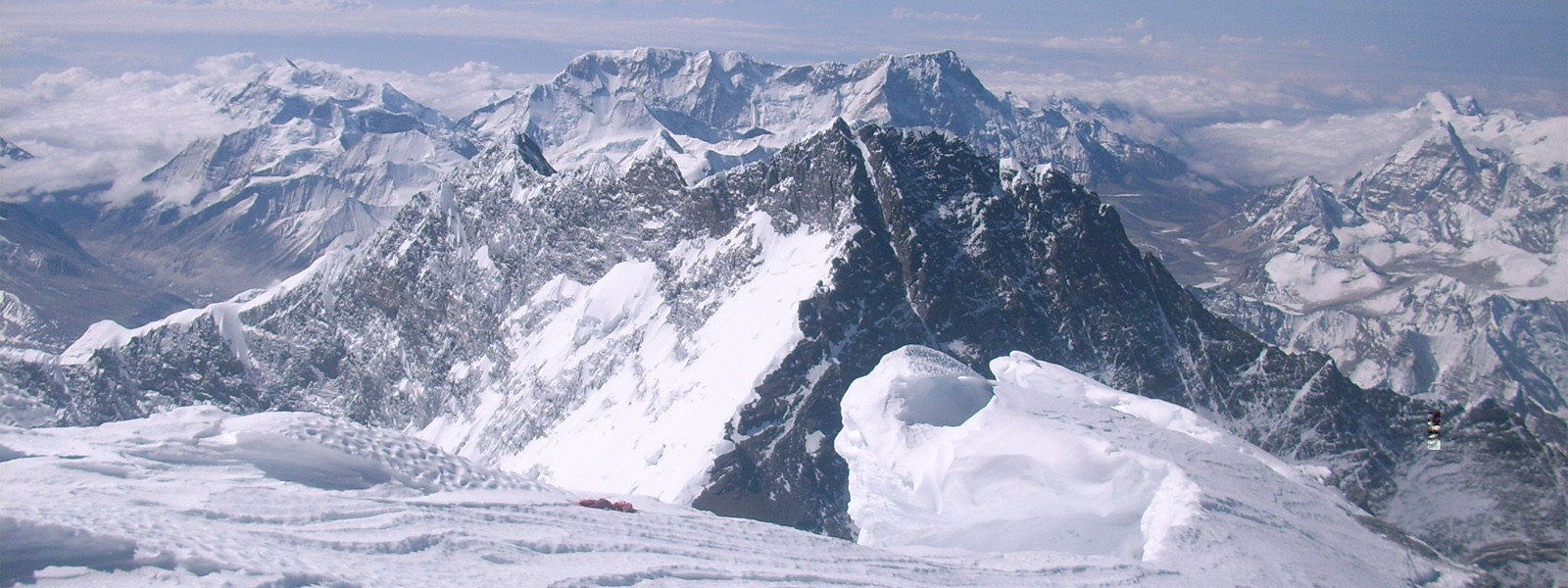 Mount Lhotse summit seen from Everest South Col Summit